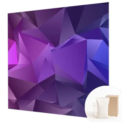 Modern fotobehang voor de woonkamer met paarse driehoekjes als patroon