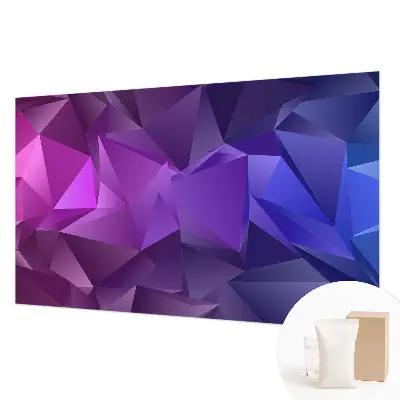 Modern fotobehang voor de woonkamer met paarse driehoekjes als patroon