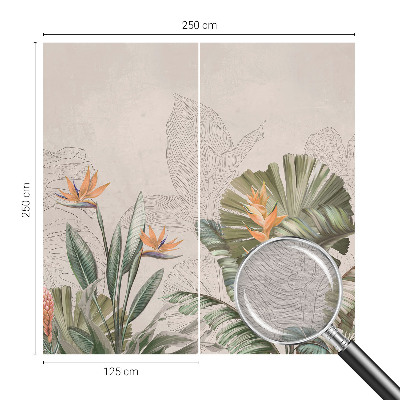 Uniek fotobehang Tropische bloemen