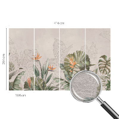 Uniek fotobehang Tropische bloemen