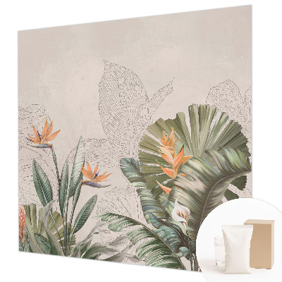 Uniek fotobehang Tropische bloemen