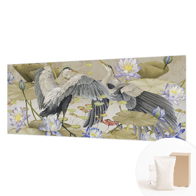 Groot fotobehang Vogels en lelies