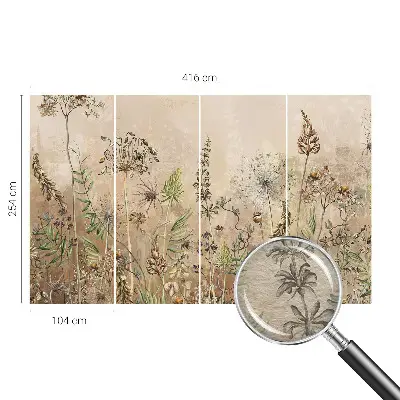 Vliesbehang fotobehang met een rustiek bloemmotief