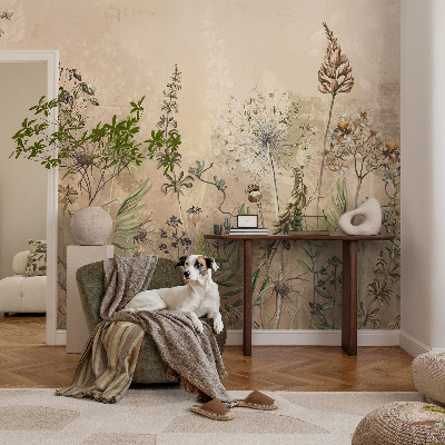 Vliesbehang fotobehang Rustieke bloemen