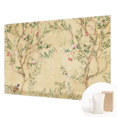Vlies fotobehang met bloemaccenten