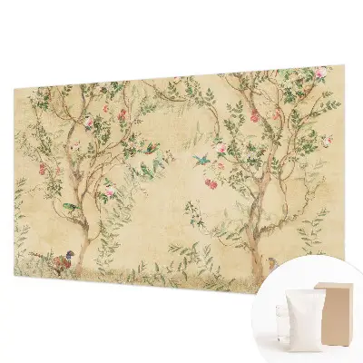 Vlies fotobehang met bloemaccenten