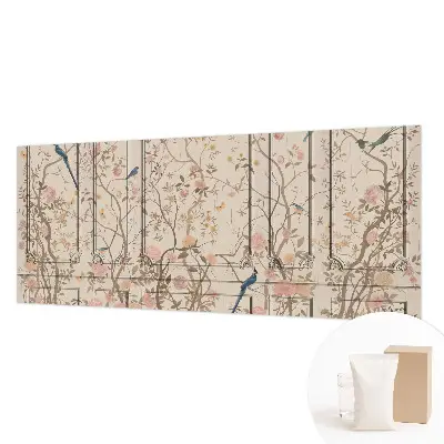 Fotobehang vlies met een dessin van vogels en bloemen