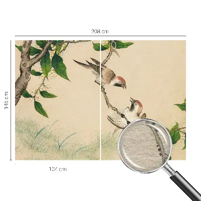 Vliesbehang fotobehang in klassiek duo-design