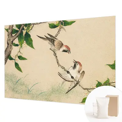 Vliesbehang fotobehang in klassiek duo-design