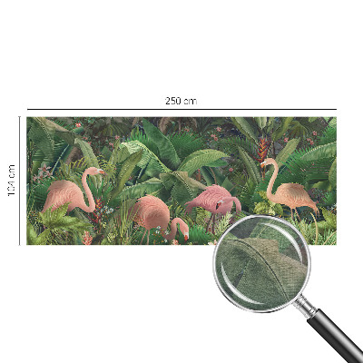 Groot fotobehang met roze flamingo's