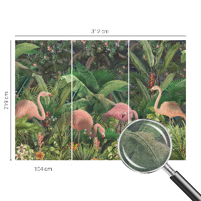 Groot fotobehang Roze flamingo's