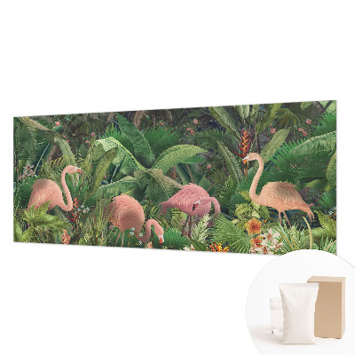Groot fotobehang met roze flamingo's