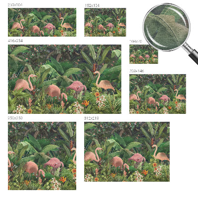 Groot fotobehang met roze flamingo's