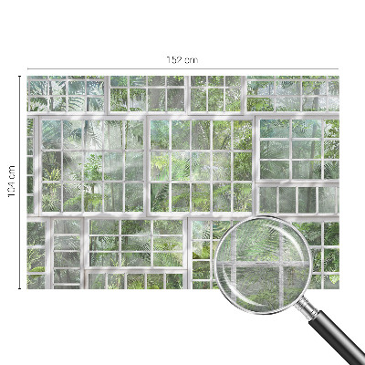 Vliesbehang fotobehang woonkamer met een groen bosmotief