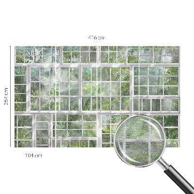 Vliesbehang fotobehang woonkamer met een groen bosmotief