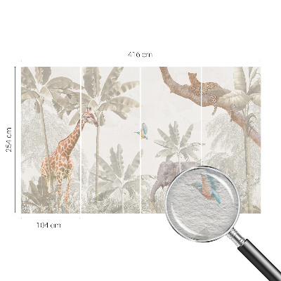 Vlies fotobehang op maat met een tropische oase-print