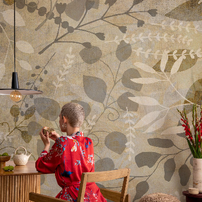Muur behang Takbladeren