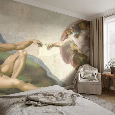 Fotobehang woonkamer met een ontwerp met spiritueel contact