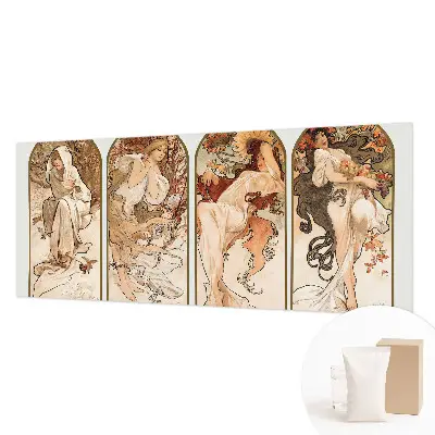 Fotobehang slaapkamer met een patroon van vrouwenporiën