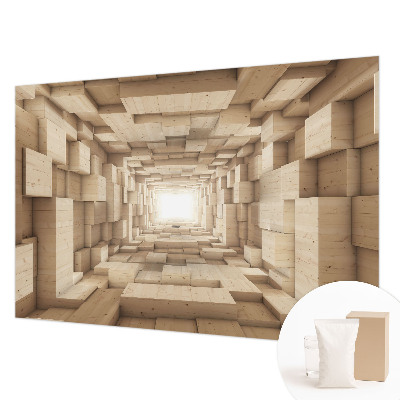 Sfeervol fotobehang met een houten tunnelprint