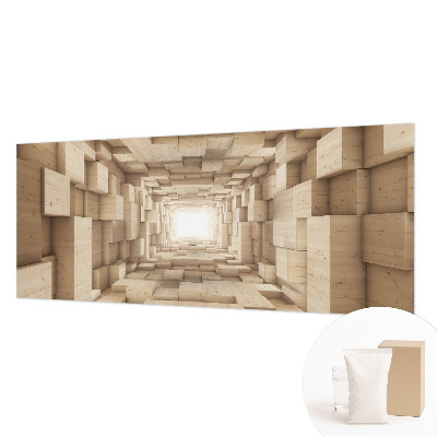 Sfeervol fotobehang met een houten tunnelprint