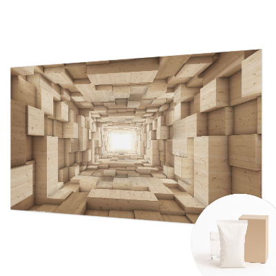 Sfeervol fotobehang met een houten tunnelprint