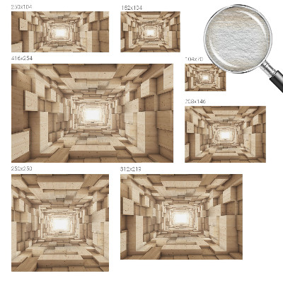 Sfeervol fotobehang met een houten tunnelprint
