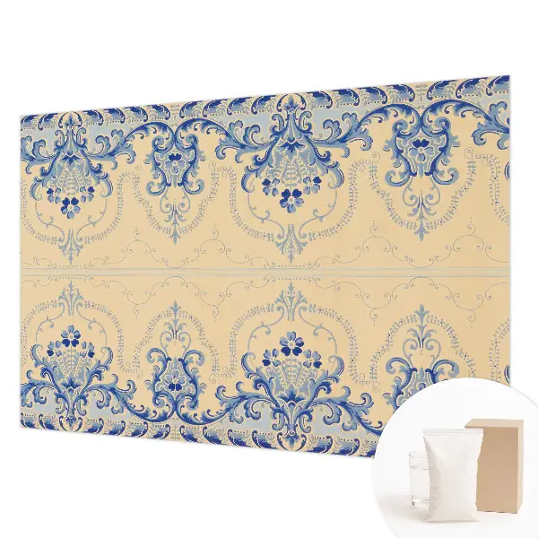 Uniek fotobehang met blauwe ornamenten