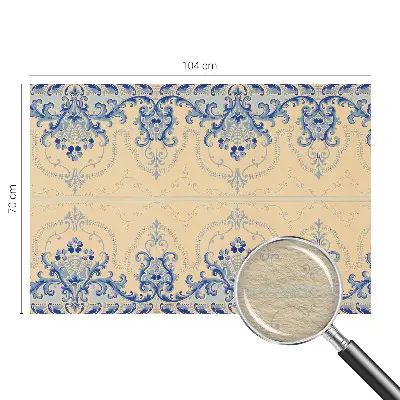 Uniek fotobehang met blauwe ornamenten