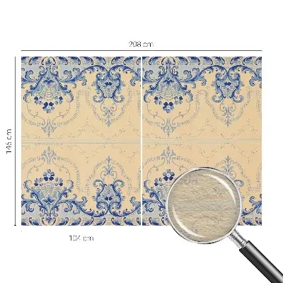Uniek fotobehang met blauwe ornamenten