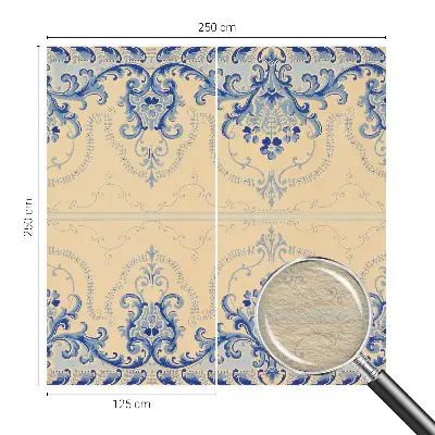 Uniek fotobehang met blauwe ornamenten