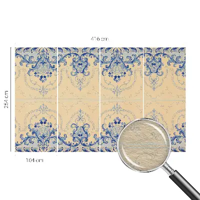 Uniek fotobehang met blauwe ornamenten