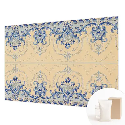 Uniek fotobehang met blauwe ornamenten