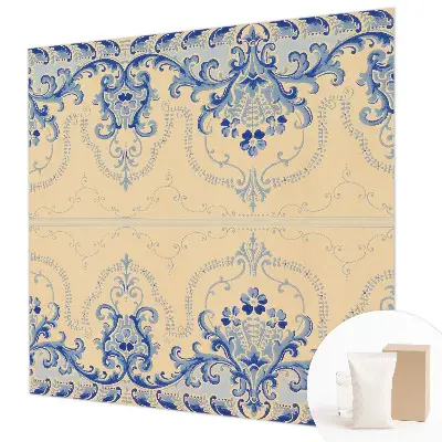 Uniek fotobehang met blauwe ornamenten