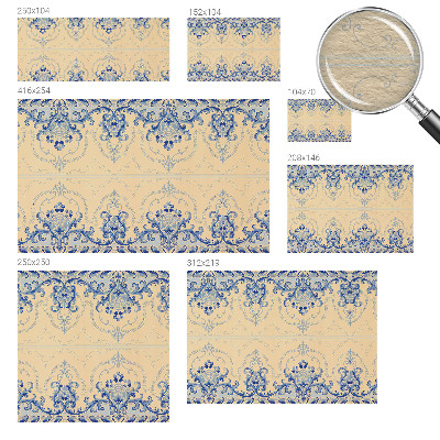 Uniek fotobehang Blauwe ornamenten