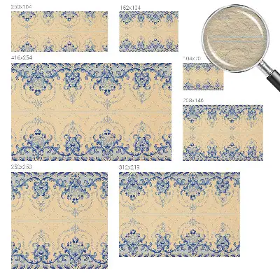 Uniek fotobehang met blauwe ornamenten