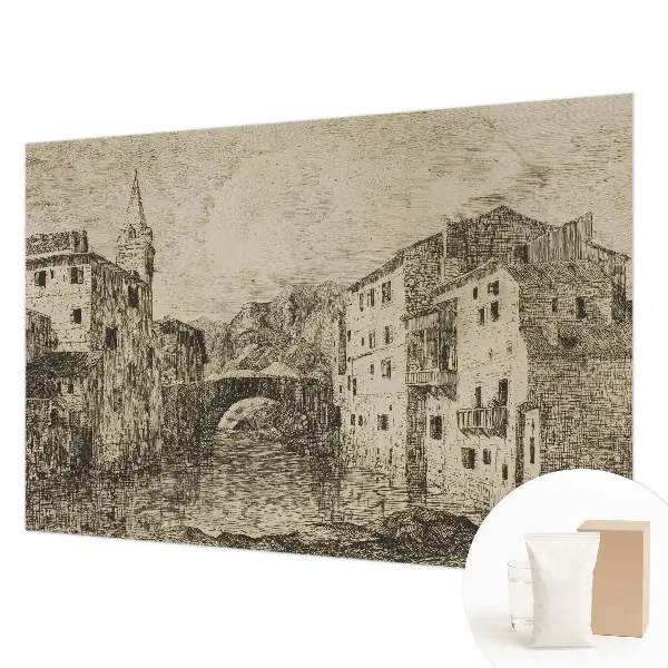 Vlies fotobehang met een stadspanorama