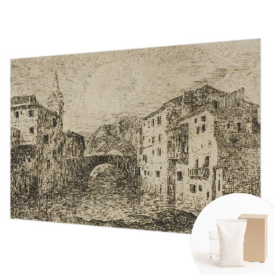 Vlies fotobehang met een stadspanorama