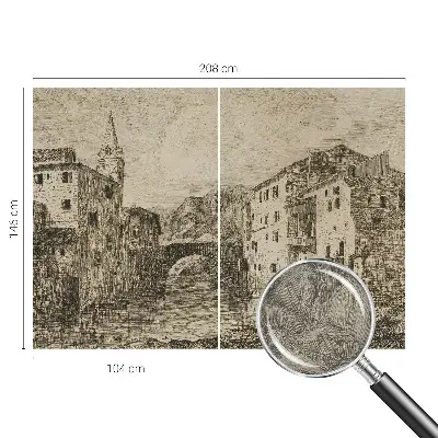 Vlies fotobehang met een stadspanorama