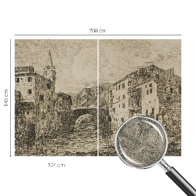 Vlies fotobehang Stadspanorama