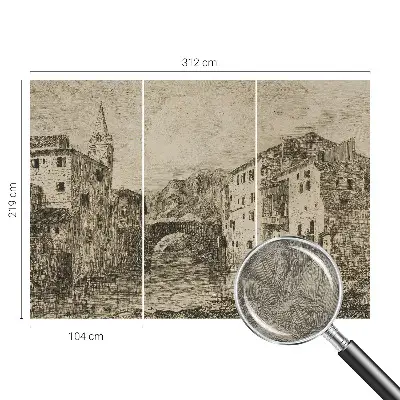 Vlies fotobehang met een stadspanorama