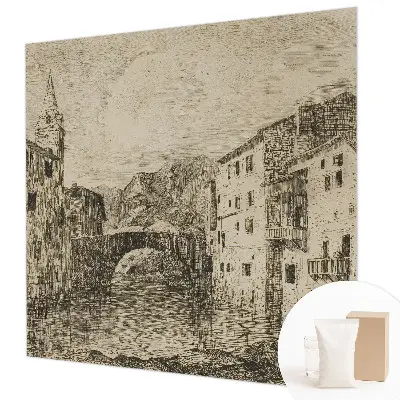 Vlies fotobehang met een stadspanorama