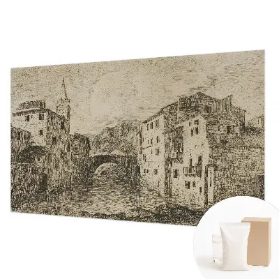 Vlies fotobehang met een stadspanorama