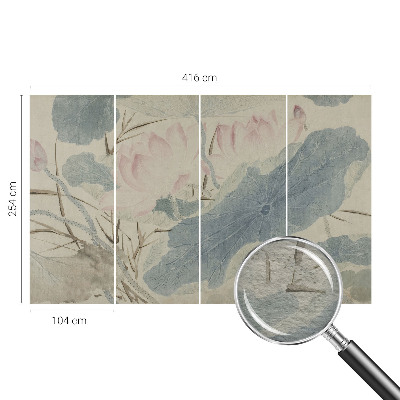 Vliesbehang fotobehang Lotusbladeren