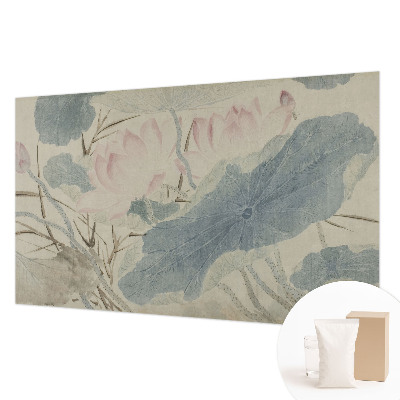 Vliesbehang fotobehang met een patroon van lotusbladeren