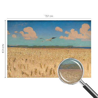 Vliesbehang fotobehang woonkamer met afbeelding van een tarweveld