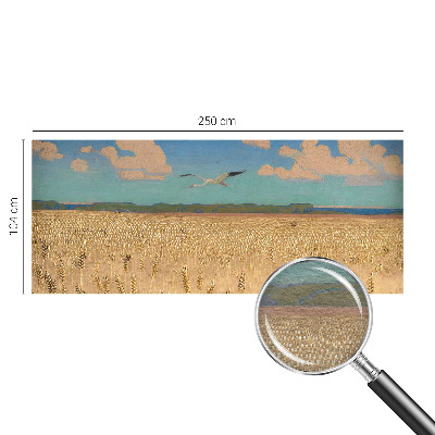 Vliesbehang fotobehang woonkamer met afbeelding van een tarweveld