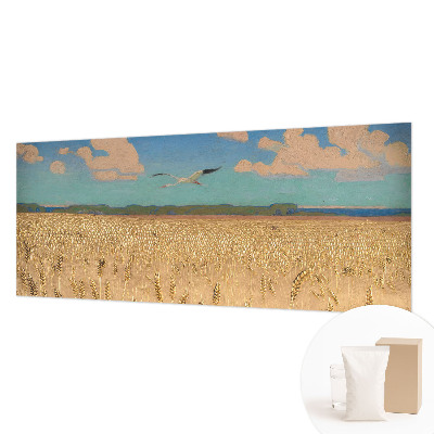 Vliesbehang fotobehang woonkamer met afbeelding van een tarweveld