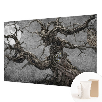 Fotobehang met een mysterieuze uil als motief