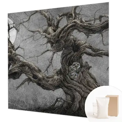 Fotobehang met een mysterieuze uil als motief